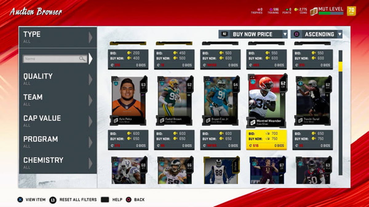 Madden 21 auction house