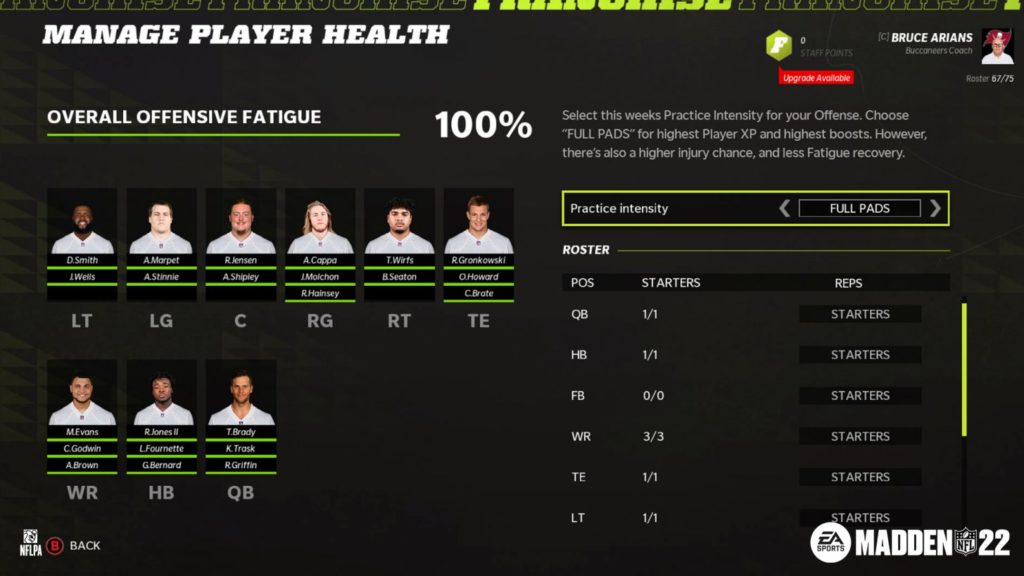 Practice In Madden 22 Franchise Mode Gets Major Changes - Madden School